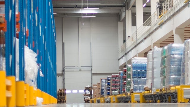 Warehouse aisle lighting and lighting control Warehouse aisle lighting and lighting control