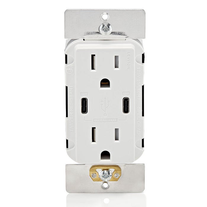 Leviton T5636 - 60W USB-C Charger with Power Delivery