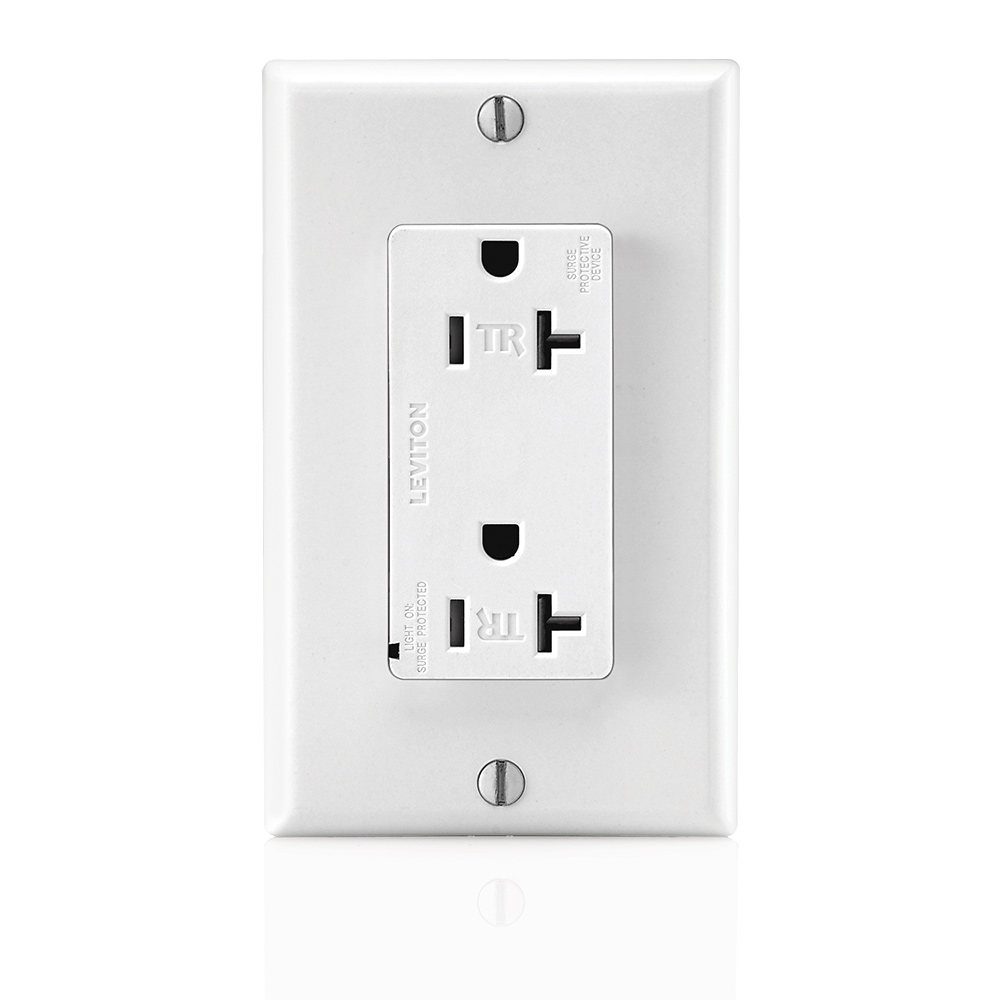 Product image for Tamper-Resistant Surge Protective Receptacle, 20 Amp 125 Volt