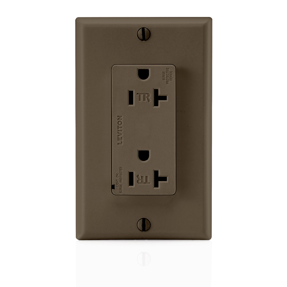 Product image for Tamper-Resistant Surge Protective Receptacle, 20 Amp 125 Volt