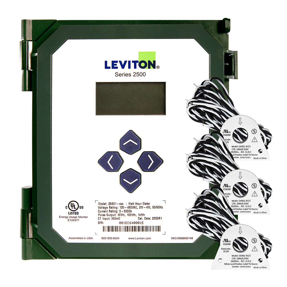 Product image for Submeter, 120/208V or 277/480V, 3-Phase Programmable, Pulse/Modbus with (3) 100A Solid Core CTs 