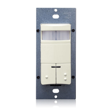 Product image for Occupancy Sensor, Dual Relay, PIR, Wall Switch, 2100SF, 120-277V, Light Almond, Decora®
