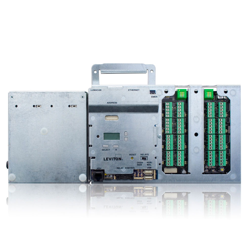 Product image for GreenMAX® Main Command Module for Relay Panel with 16-port low voltage input card, 100-277VAC, 50/60Hz, LumaCAN 3