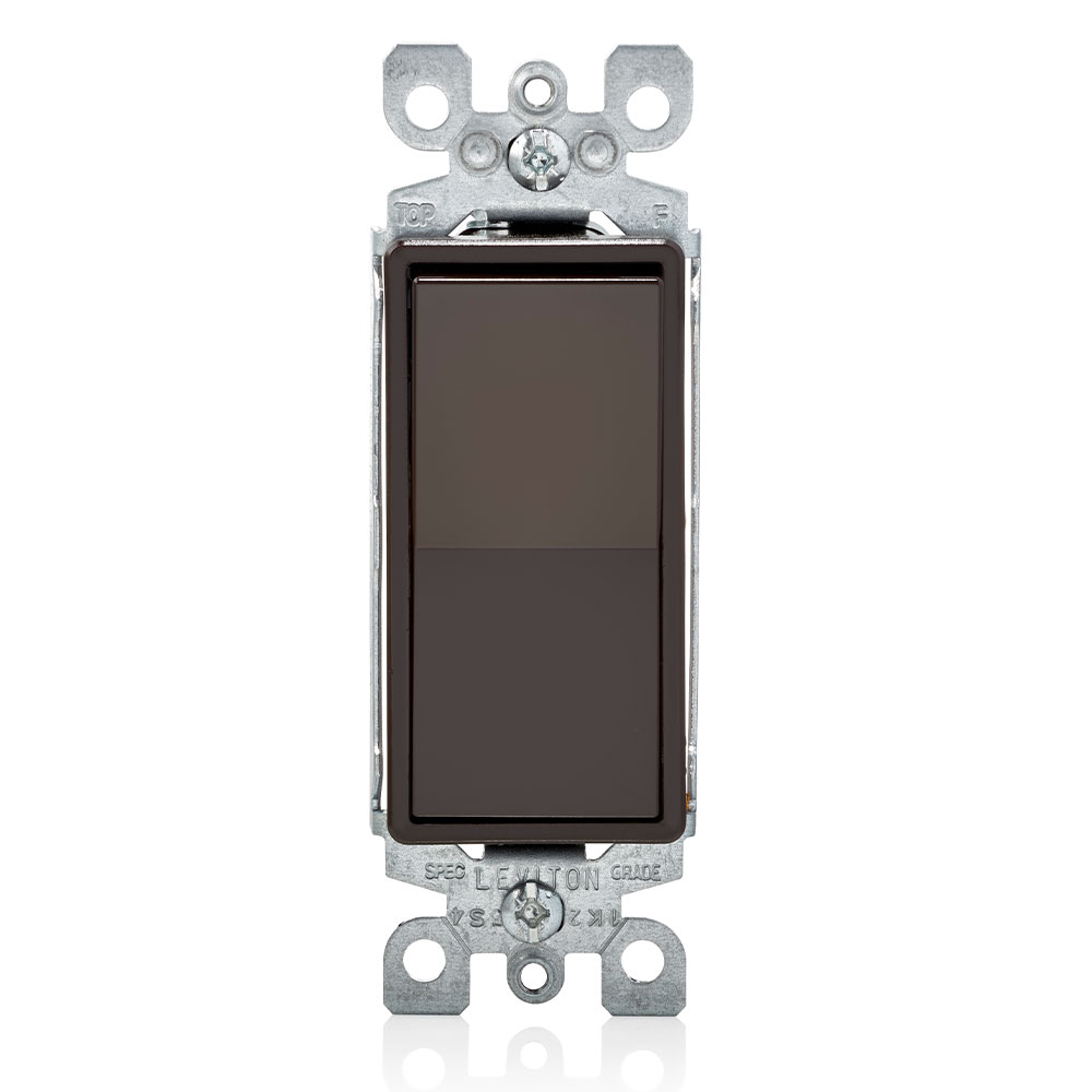 Product image for 15 Amp Decora Rocker 3-Way Switch, Grounding, Brown