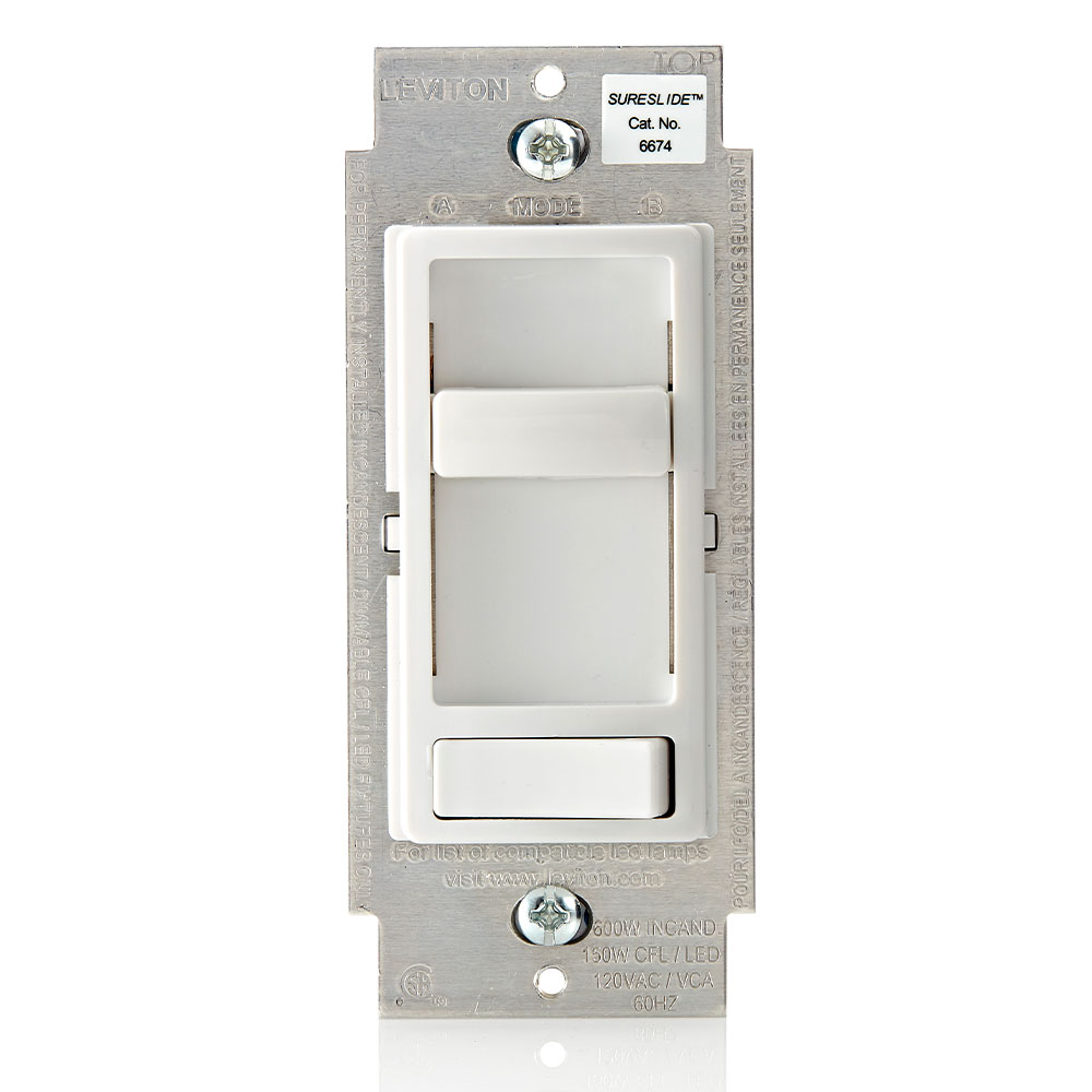 Product image for SureSlide Dimmer Switch for Dimmable LED, Halogen and Incandescent Bulbs