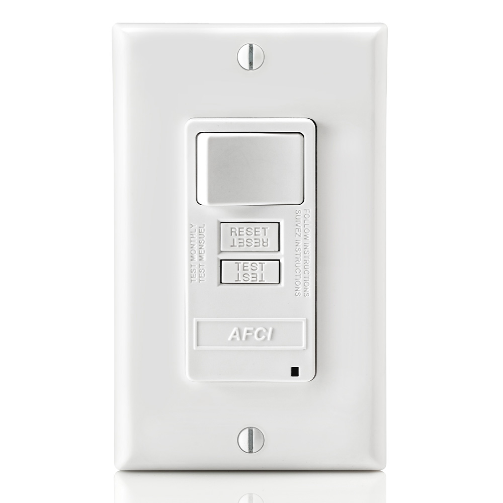 Product image for 15 Amp, AFCI/Switch Combo with LED Indicator Light