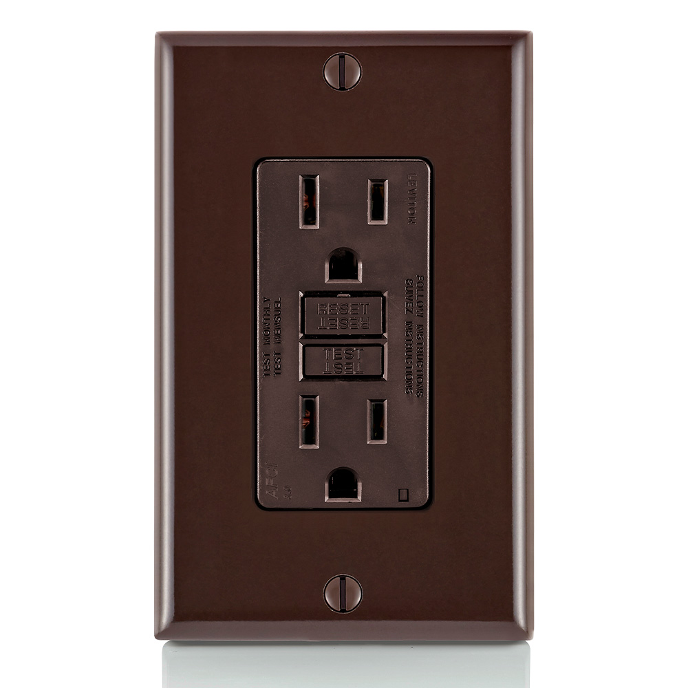Product image for 15 Amp, Tamper-Resistant AFCI Outlet with LED Indicator Light