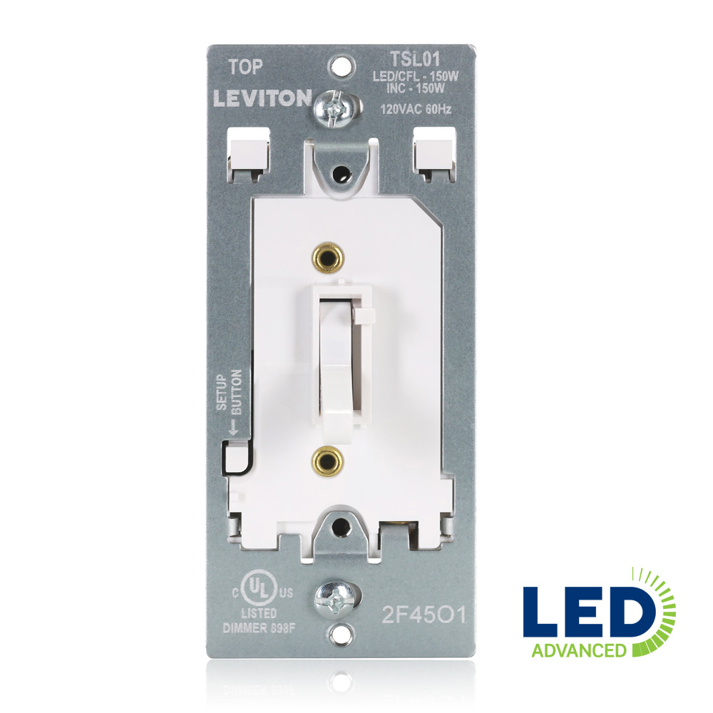 Product image for Toggle Slide Dimmer Switch for Dimmable LED, CFL, and Incandescent Lighting
