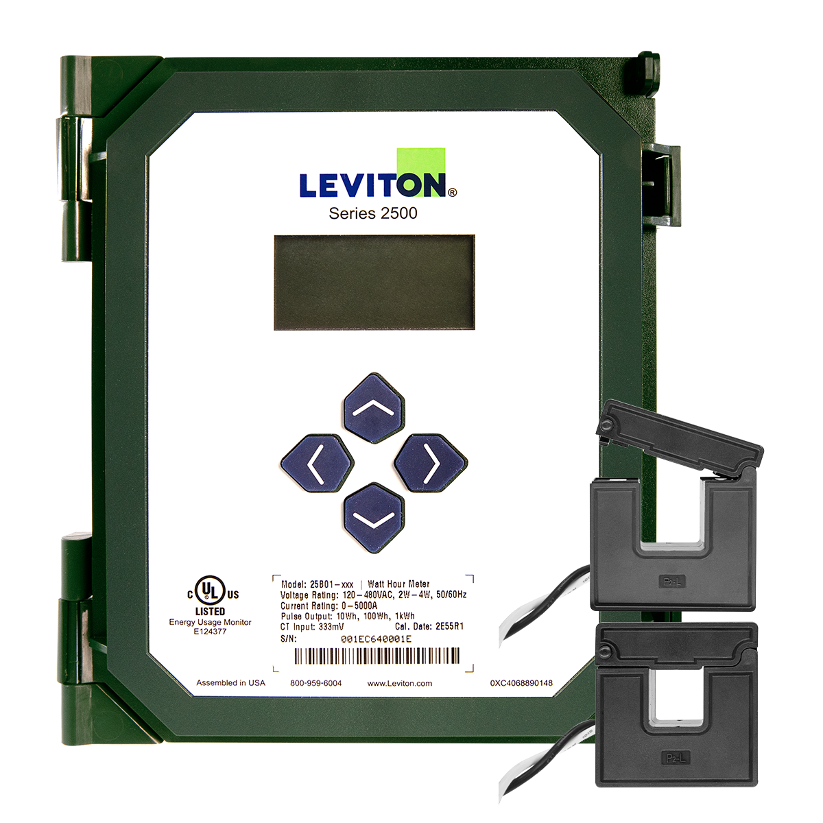 VerifEye Series 2500 Kit, 25B01 meter with 2 CTV02-KD0 Split Core CTs - 200A