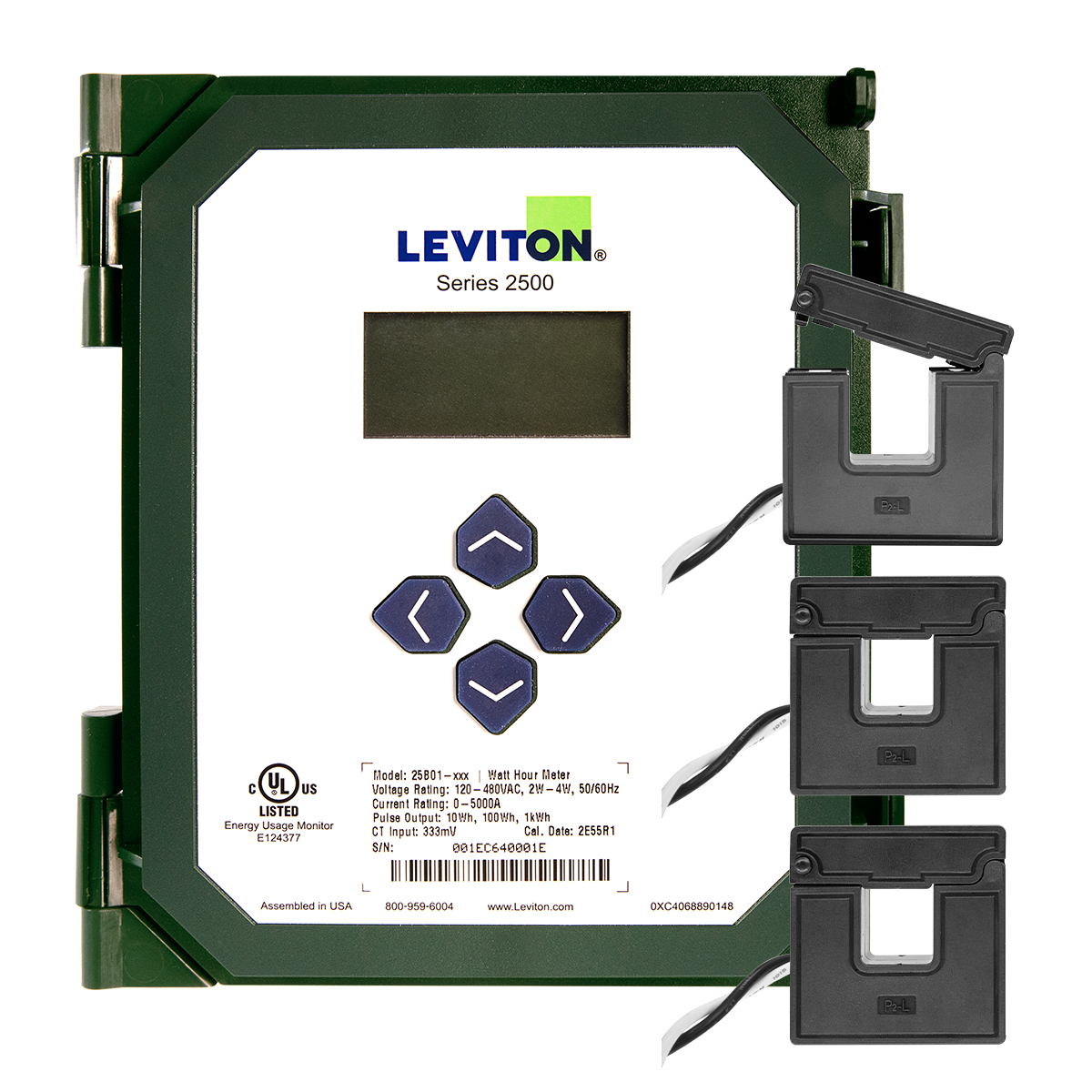 VerifEye Series 2500 Kit, 25B01 meter with 3 CTV01-KD0 Split Core CTs - 100A