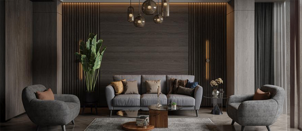 Elegant dimmed living room